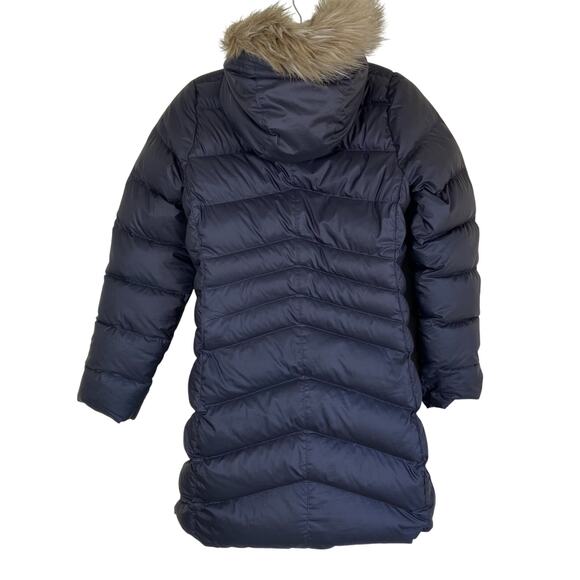 Marmot Womens Sz M Montreal Down Coat 700 Fill Hooded Faux-fur Trim Quilted Warm - Picture 6 of 16